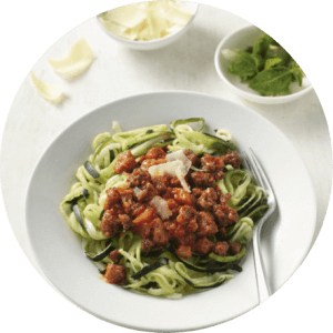 zoodles with meat sauce